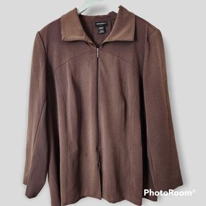 🔥 Sale!! Lane Bryant Brown Ponte Knit Blazer size 22/24
